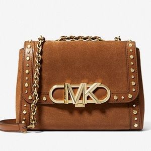 MICHAEL KORS Parker Medium Studded Suede Shoulder Bag